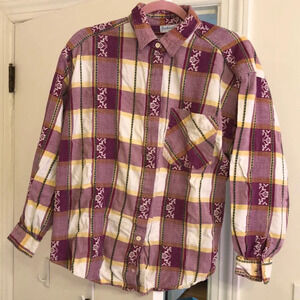 Backroad Blues button down long sleeve shirt.  Size L